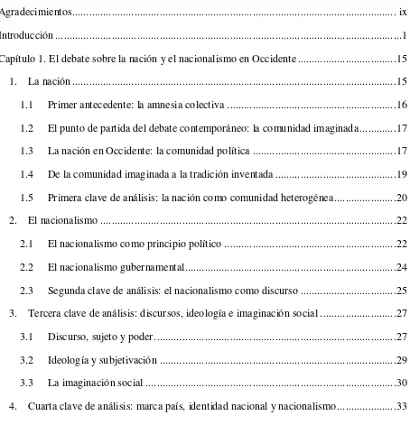 Tabla de contenidos 