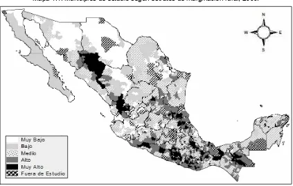 Cuadro 4.11. Municipios de estudio según estratos de marginación rural, 2000. 
