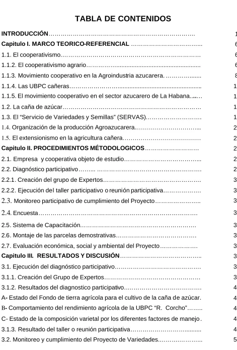 TABLA DE CONTENIDOS 