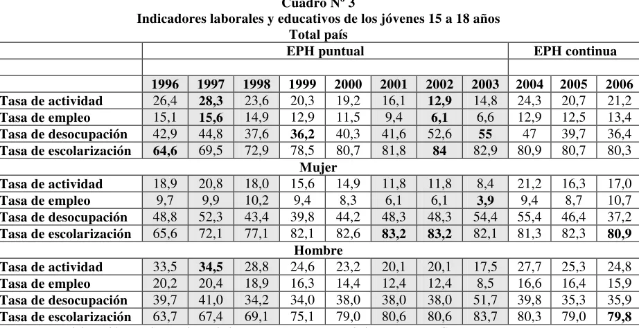 Cuadro Nº 3  