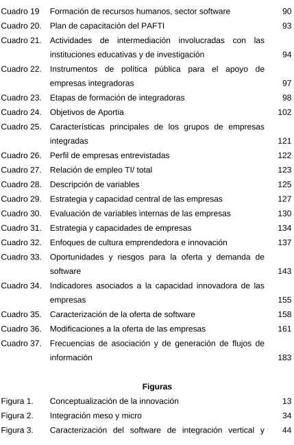 Cuadro 19 Formación de recursos humanos, sector software 