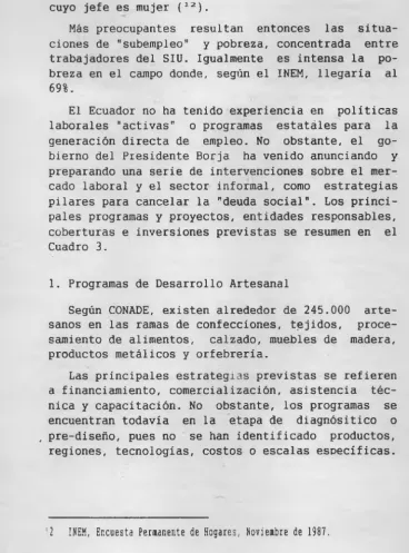 Cuadro 3.1. Programas de Desarrollo Artesanal