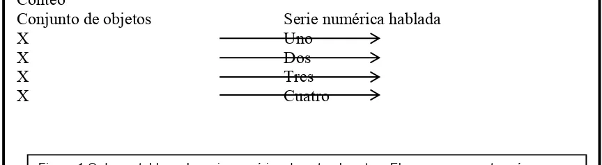 Figura 1.Orden estable en la serie numérica durante el conteo. El esquema muestra cómo se 