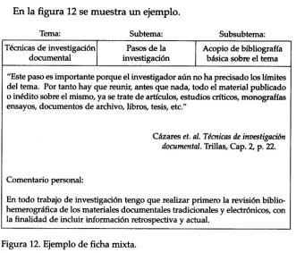 Figura 12. Ejemplo de ficha mixta.