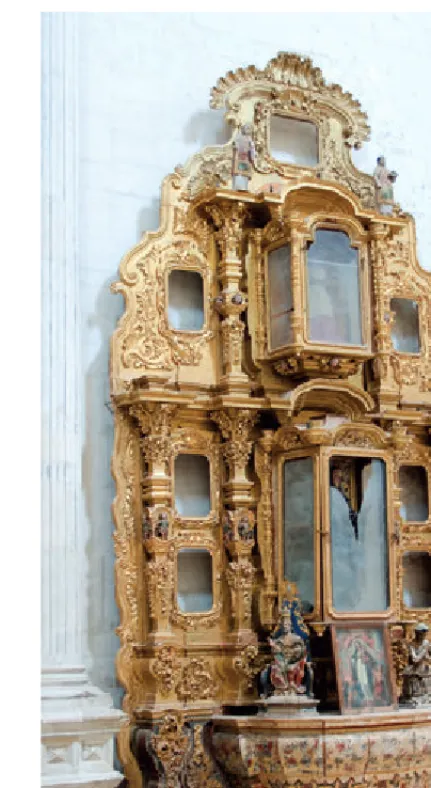 cuadro del retablo de la virgen del rosario con 