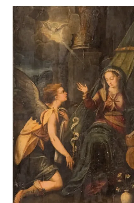 cuadro se incluyó en el retablo con un nuevo mar-