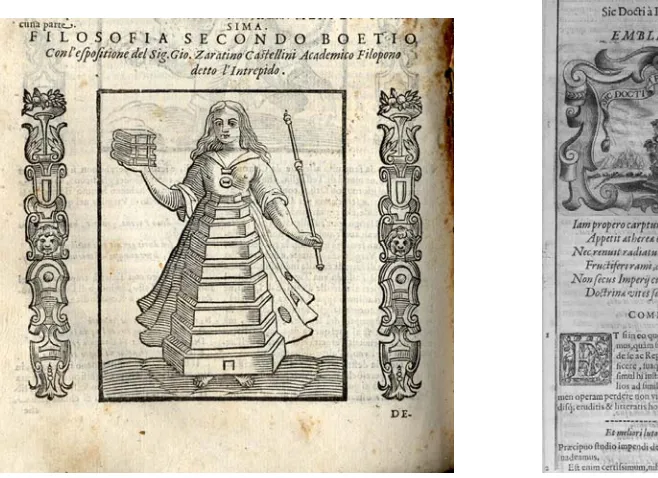 Figs. 7 y 8 - A la izquierda, una asociación parcial al Primero sueñoIconologia : Cesare Ripa, (1625)