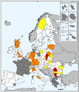 Table 2.2.11. Top 10 regions in the sectors of electricity, gas, steam, and air conditioning supply, in absolute terms, in comparative advantage and list of the top 10% regions in both absolute and comparative (2009) 
