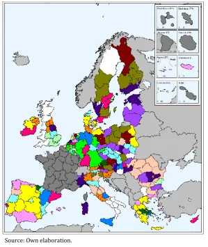 Figure 2.2.16. Industrial activity in which each region is more specialized (2009) 