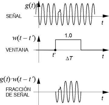 Figura 2.1. Aplicación de una función ventana a una señal 
