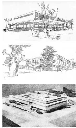 Figura 12: Perspectiva del proyecto para el Museo de la ciudad, Belgrado; Ratomir Bogojević; 1954.