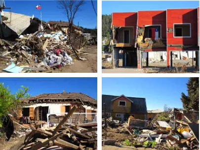 Figura 6.77-6.80 Casas derrumbadas en Dichato - Fotos proprias del autor. 