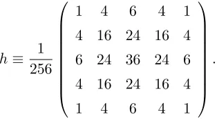 Figure 4.1 shows the image wavelet decomposition in 6 scales plus the smoothed array