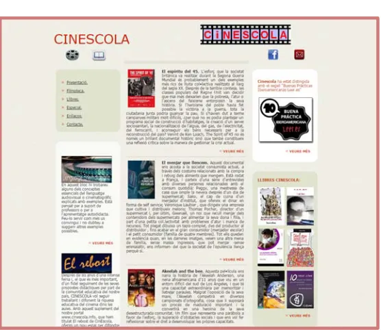 Figura 5: Interfície del web Cinescola 