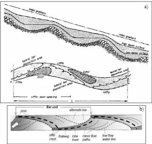 Figure 6.53. Characteristic elements of a pool-riffle morphology, identified on the preserved bed configuration at the end of run G17