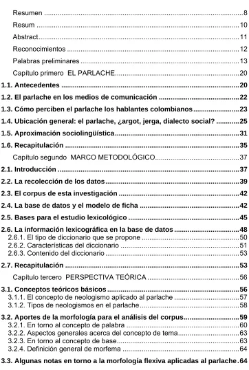 Tabla de contenido  