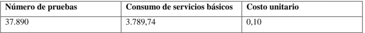 Tabla 17: Asignación de Servicios Básicos 