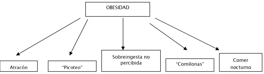 Figura 4: Modelo 3. El atracón como un subtipo conductual de obesidad. (Tomado de Devlin, Goldfein y 