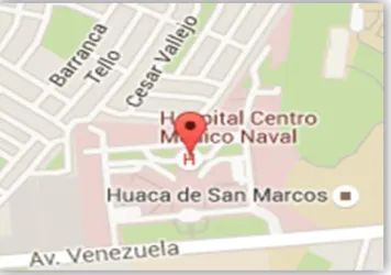 Figura 1. Mapa de ubicación del Centro Médico Naval   Población  