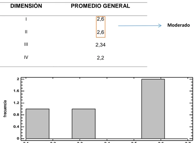 Tabla 5: Promedio General de Resultado de Situación de Diagnóstico 