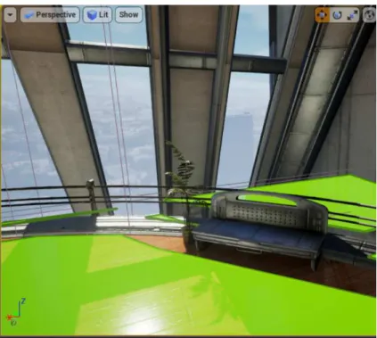 Figura 10. Escena con implementación de “Navigation Mesh”. 