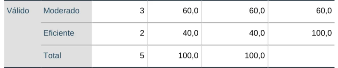 Tabla 5. Gestión de posicionamiento 2017 