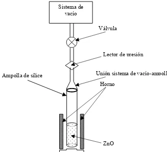 Figura 3.2. Esquema del sistema utilizado en el proceso de “purificación” del material fuente