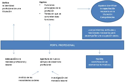 Figura 2.1. El concepto de perfil profesional (Yániz y Villardón, 2006: 20) 