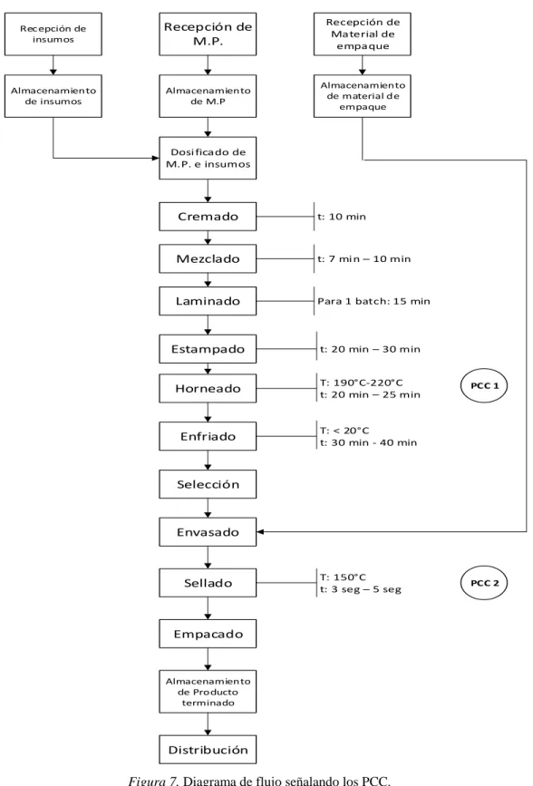 Figura 7. Diagrama de flujo señalando los PCC. 
