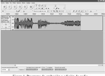 Figura 1. Programa de grabación y edición de audio  