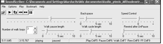 Figura 2. Programa de transcripción Soundscriber 