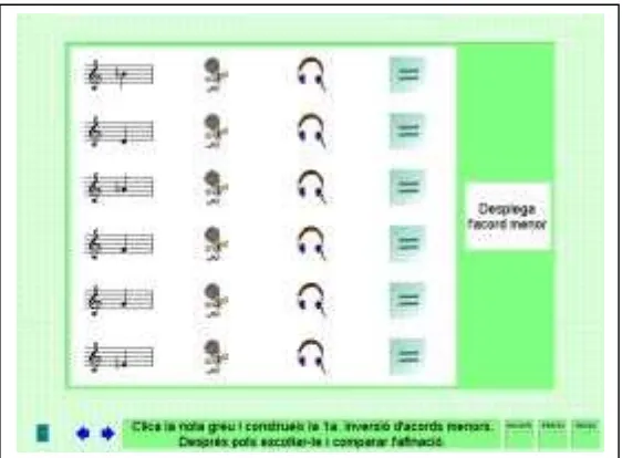 Figura 10-10     Cantar i gravar amb micròfon desplegant o construint acords a partir de les notes proposades, i comprovar-ne l'afinació 