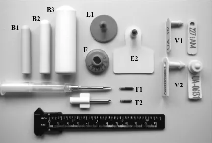 Figure 3.1. Electronic and conventional devices used for the identification of dairy goats