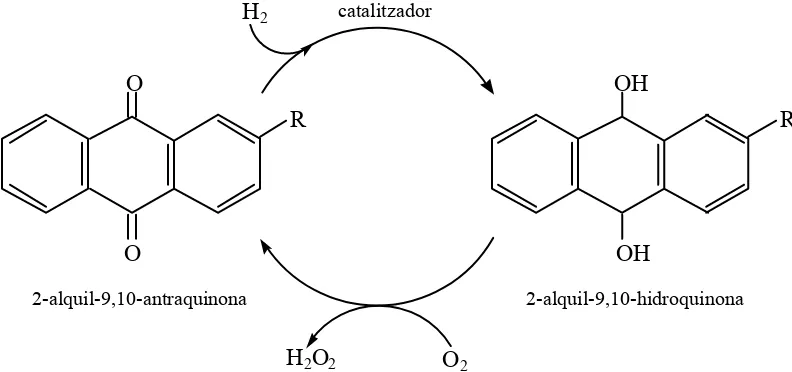 Fig. 1. 1  Esquema de la reacció d’autooxidació de l’antraquinona 