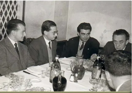 Figura 2: Joan Antoni Subirana, durant els seus estudis universitaris, al Restaurant “Les Set Portes” de Barcelona, ca 1958