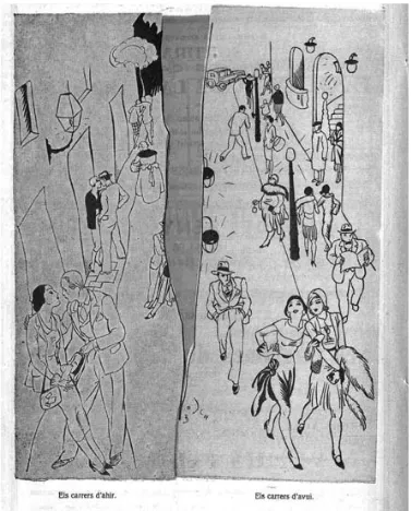 Figura 3.2. Il·lustració publicada al setmanari satíric L’Esquella de la Torratxa del 27 de setembre de 1929, pg