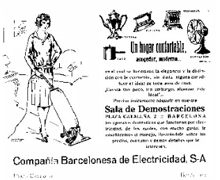 Figura 4.2. Anunci de la Compañía Barcelonesa de Electricidad. constant durant tot el període en què aquesta es publicà