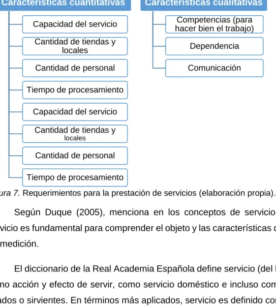 Figura 7. Requerimientos para la prestación de servicios (elaboración propia).