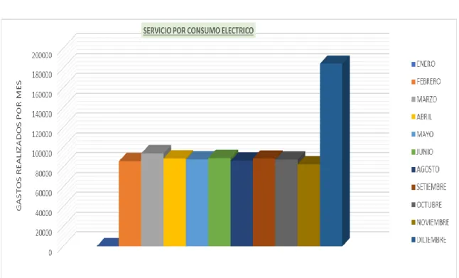 Figura 10 Gasto de Energía Eléctrica por mes 
