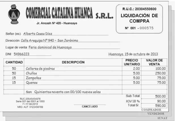 Figura N°8: Modelo de Liquidación de Compra 