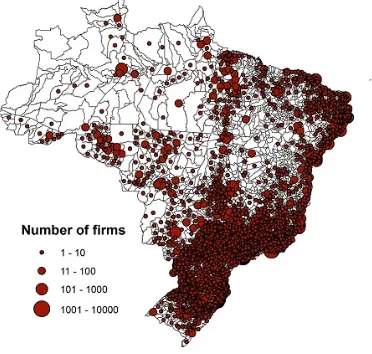 Figure 1.6: Location of Firms across Brazil