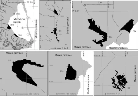 Figure 2.2: Wetlands maps in relation to the ephemeral river network.Wetland