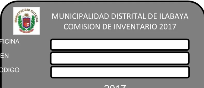 Figura 6: Etiqueta de inventario 2017 