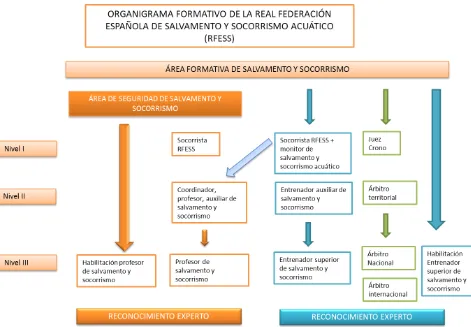 Cuadro 5.2.1 (b) Organigrama formativo de la Real Federación Española de Salvamento y 