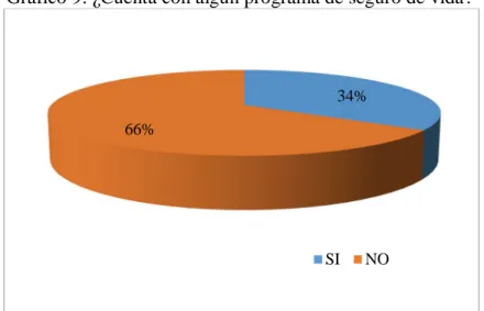 Gráfico 9: ¿Cuenta con algún programa de seguro de vida? 