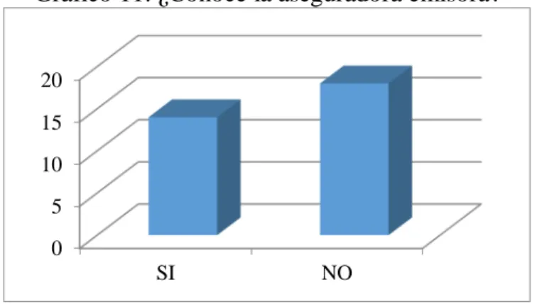 Gráfico 11: ¿Conoce la aseguradora emisora? 