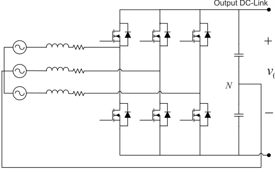 Fig. 2.17: Esquema general del rectiﬁcador “Six-switch”