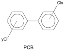 Figura 1.14. Estructura química dels policlorobifenils  