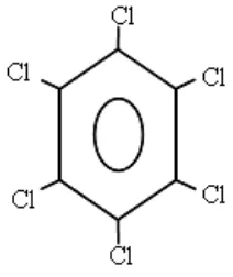 Figura 7. Estructura química de l’hexaclorbenzè (HCB). 