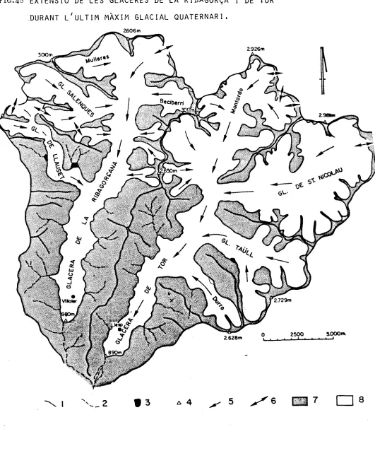 FIG.48 EXTENSIÓ DE LES GLACERES DE LA RIBAGORÇA I DE TOR